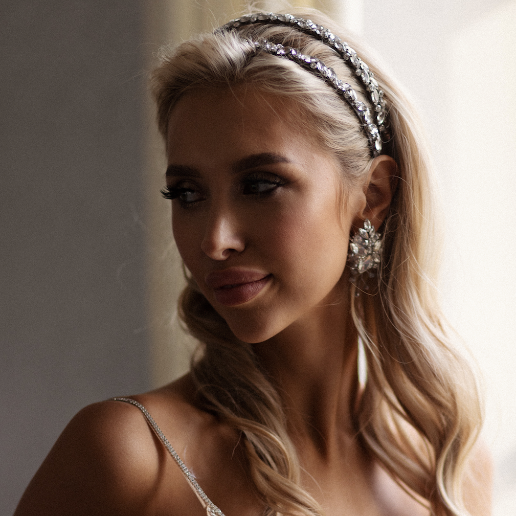 Susan Crystal Silver - headband