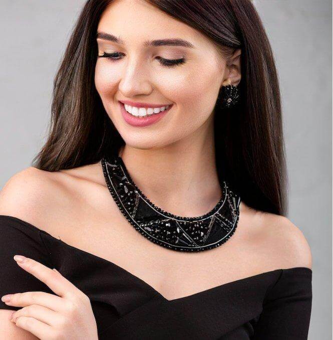 Fenix Deep black - necklace - LaVashka.com