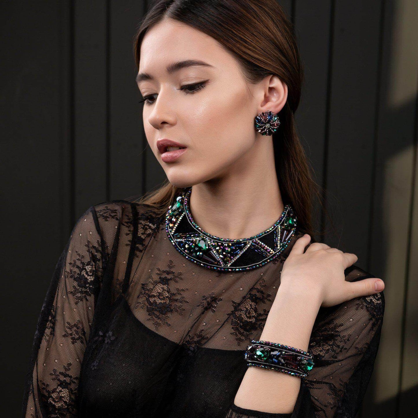 Fenix Emerald mix - necklace - LaVashka.com