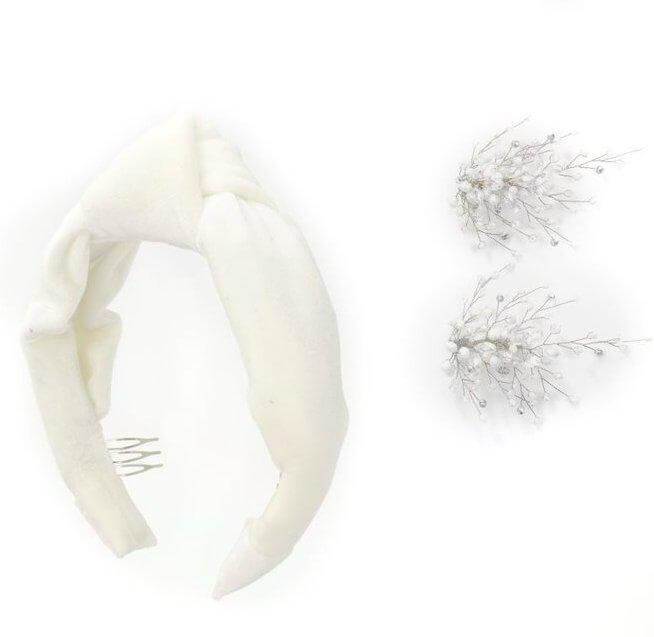 Amelia decor Crystal white - headband - LaVashka.com