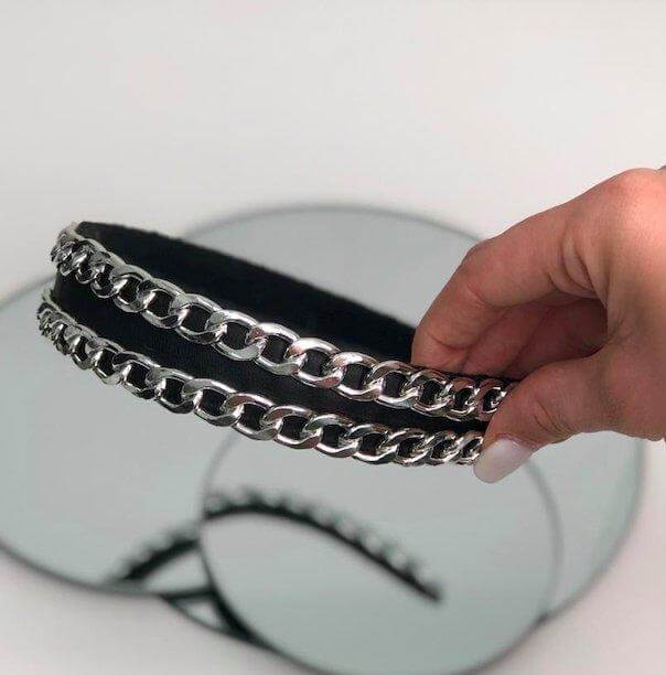 GlamRock Carmen Silver moon - headband - LaVashka.com