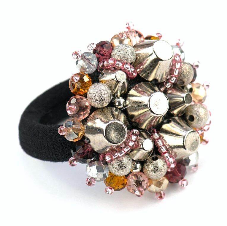 GlamRock Cleo II Dusty pink large studs - large elastic - LaVashka.com