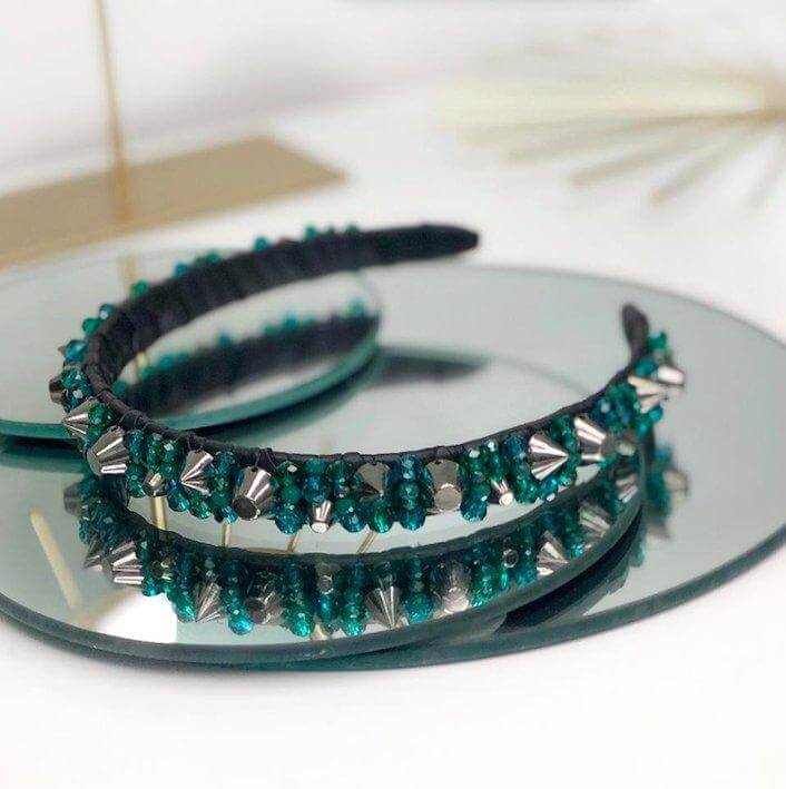 GlamRock Taylor Emerald - headband - LaVashka.com