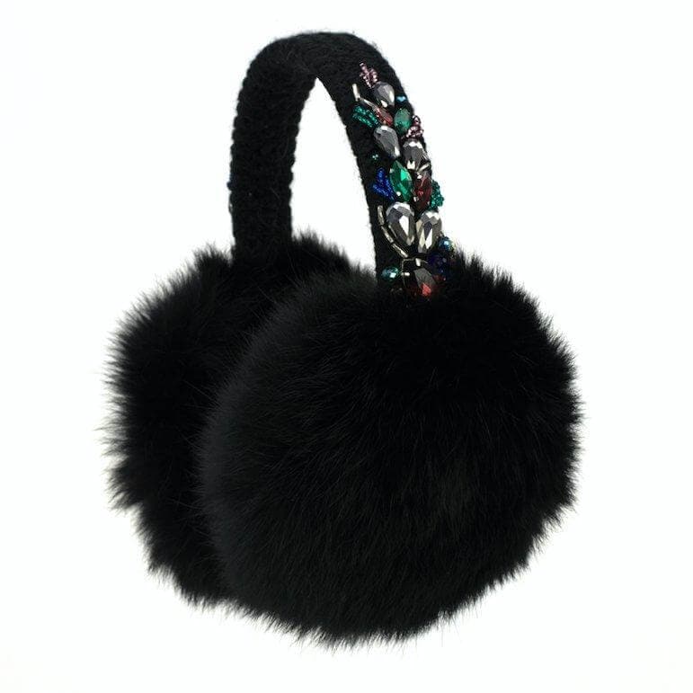 Ines Antique green and black - Ear muffs - LaVashka.com