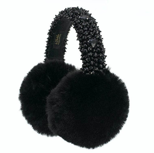 Victoria Deep black - Eco Ear Warmers - LaVashka.com