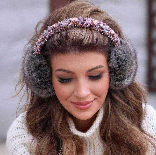 Victoria narrow Dusty pink - eco ear muffs - LaVashka.com