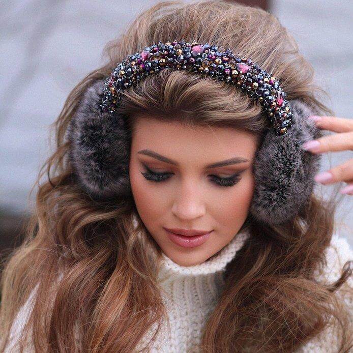 Victoria Purple rain - Eco ear muffs - LaVashka.com